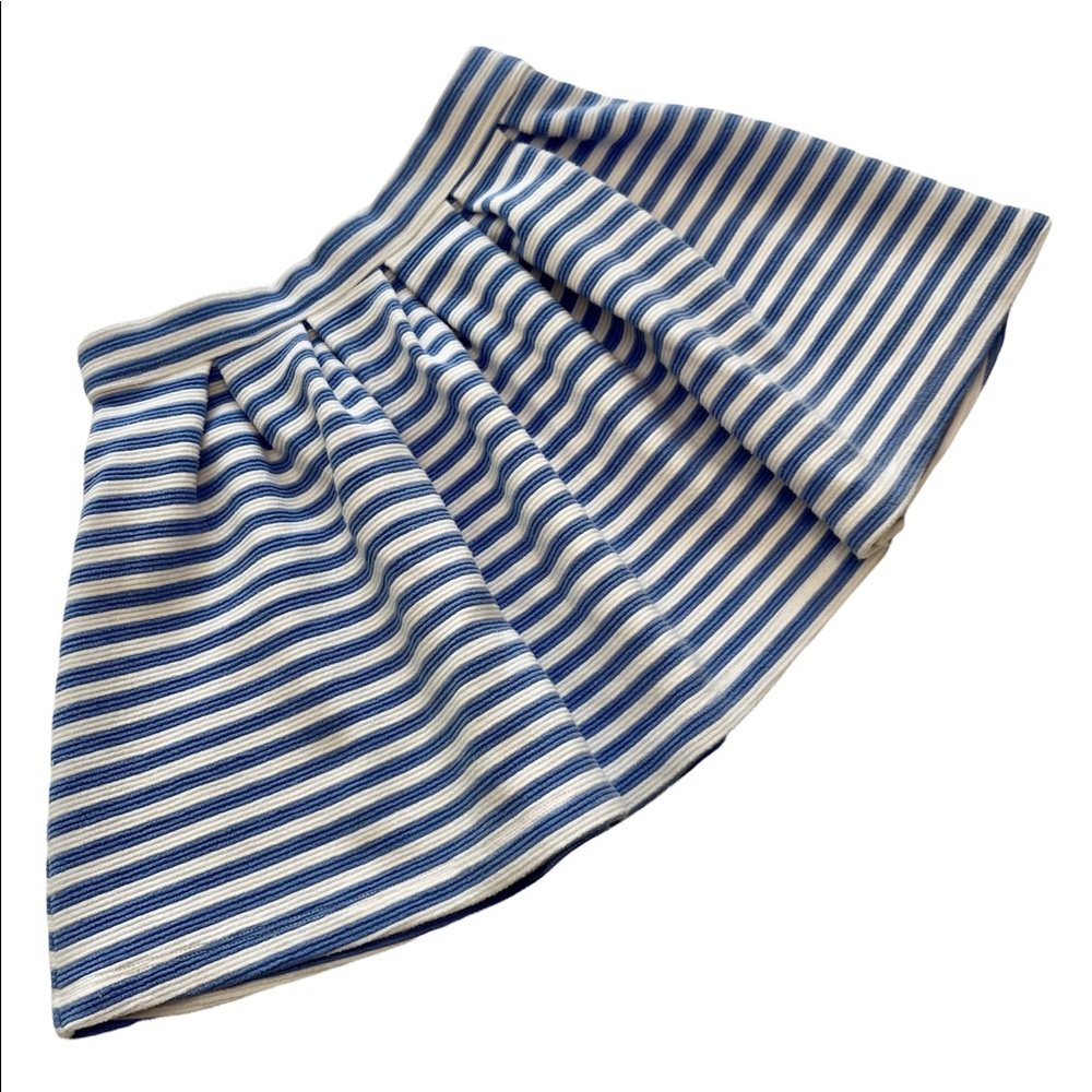Gymboree Circle Skirt Pleated Ribbed Periwinkle & White Striped Girls Size 8